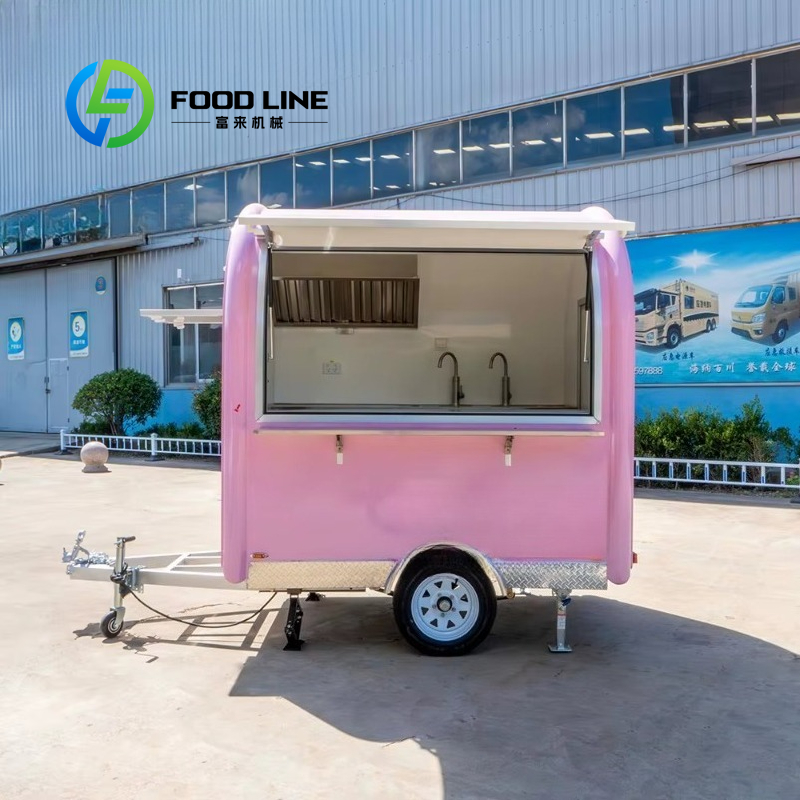 Food Snacks Catering - Carrinho de comida vintage personalizado rosa,