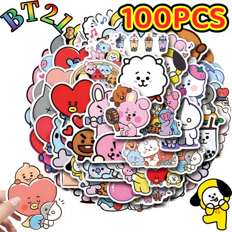 Cookies Pack - 100/200PCS Adesivos BT21 Chimmy Cooky Koya