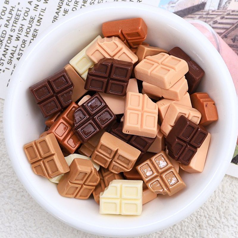 Chocolate Snack - Resina Cartoon simulado Chocolate, biscoitos, folhas,
