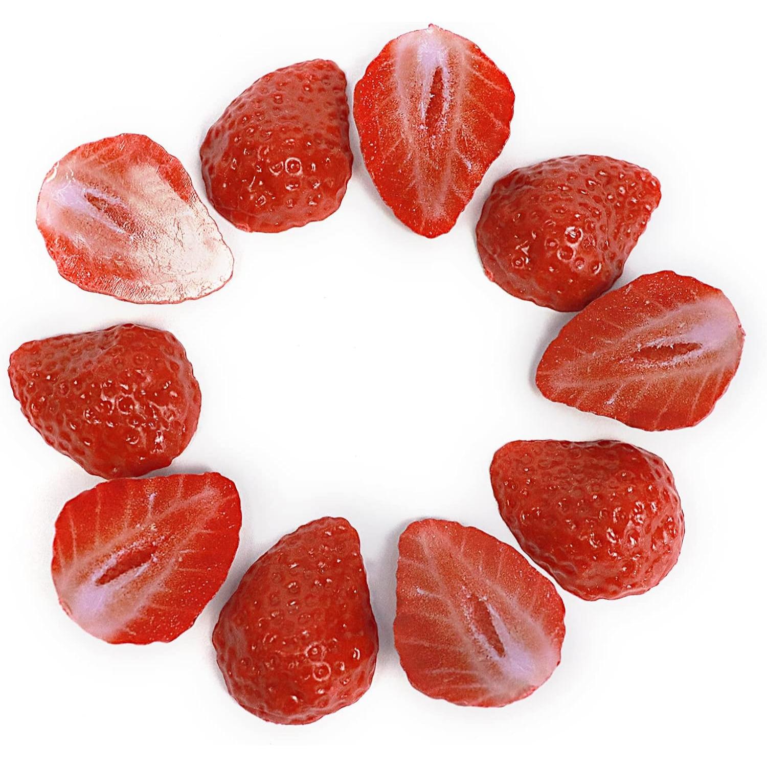 Chocolate Snack - Pétalas de morango artificiais, decorações de