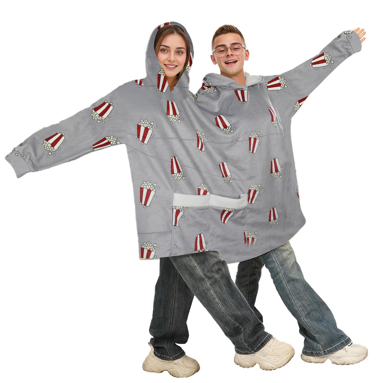 Popcorn - Pipoca impressão combinando casais pijamas hoodies