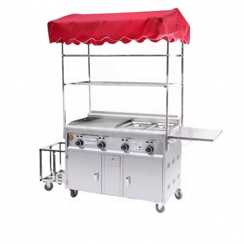Carrinho de Comida Móvel em Aç - Food Snacks Catering avaliação e preço