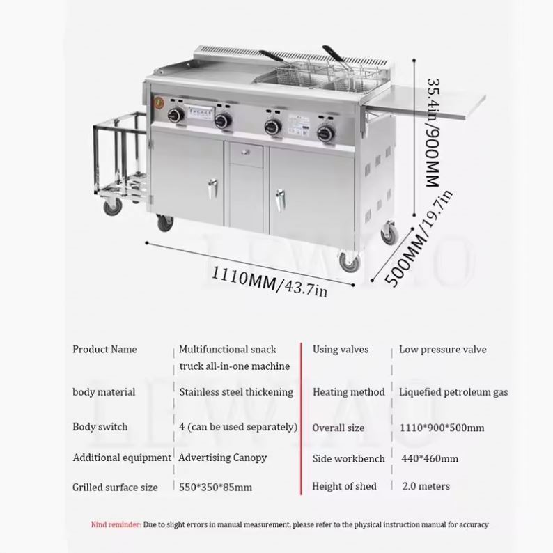 Carrinho de Comida Móvel em Aç - Food Snacks Catering avaliação e preço