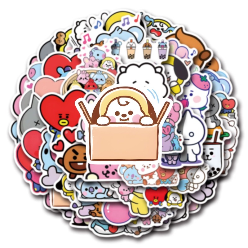 100/200PCS Adesivos BT21 Chimm - Cookies Pack avaliação e preço